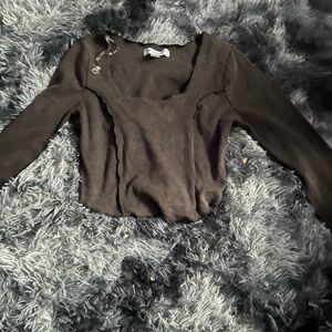 Madden Girl Charcoal Long Sleeve Top
